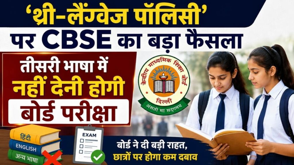 CBSEBigDecision : थ्री-लैंग्वेज पॉलिसी पर CBSE का बड़ा फैसला CBSEBigDecision